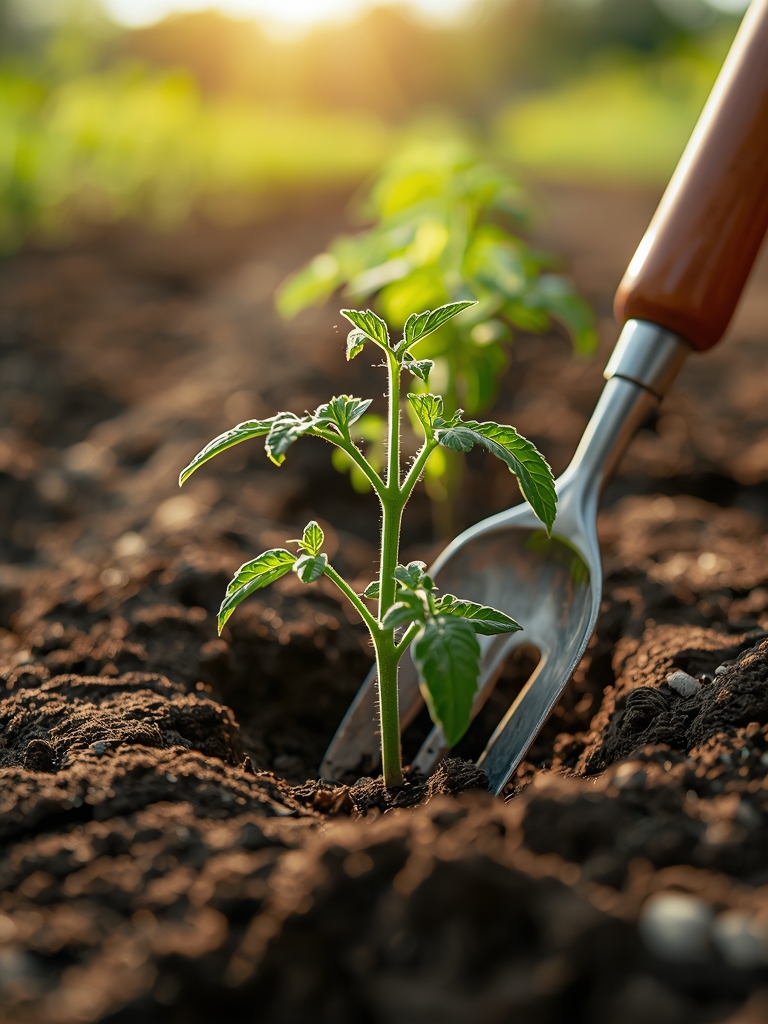 Steps to transplant tomato seedlings into the ground