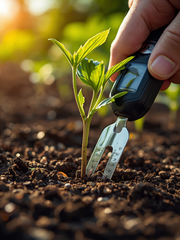 Using a soil pH tester kit for vegetables