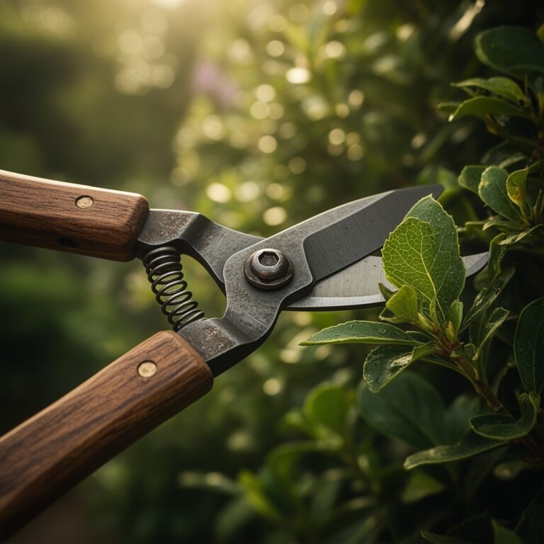 Steps for adjusting tension on hedge shears